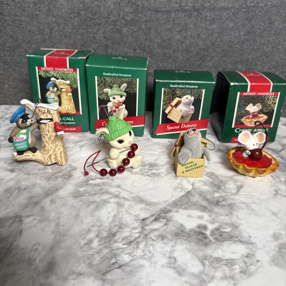 Vintage 1980's Hallmark Keepsake Christmas Ornament Lot of 13 Mouse Seal Elf Sno - Picture 9 of 12